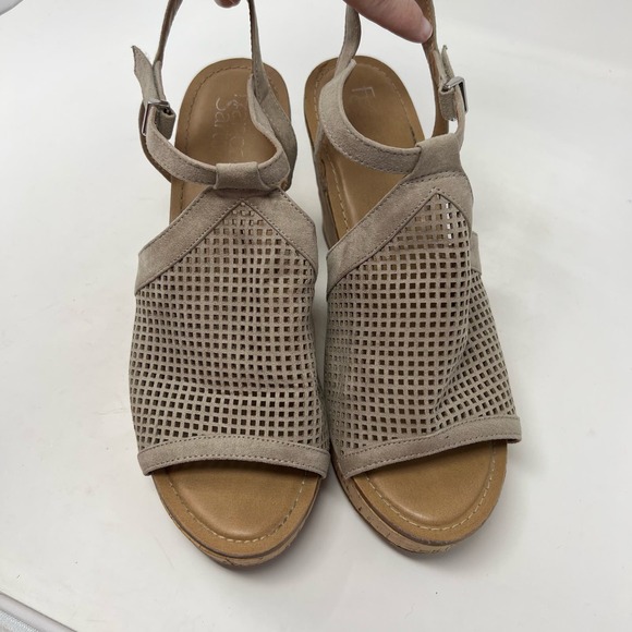 Franco Sarto Canyon Perforated Laser-Cut Cork Platform Womens Wedge Sandal 10M - Picture 7 of 14